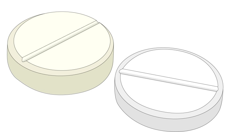 Illustration of two different medication tablets